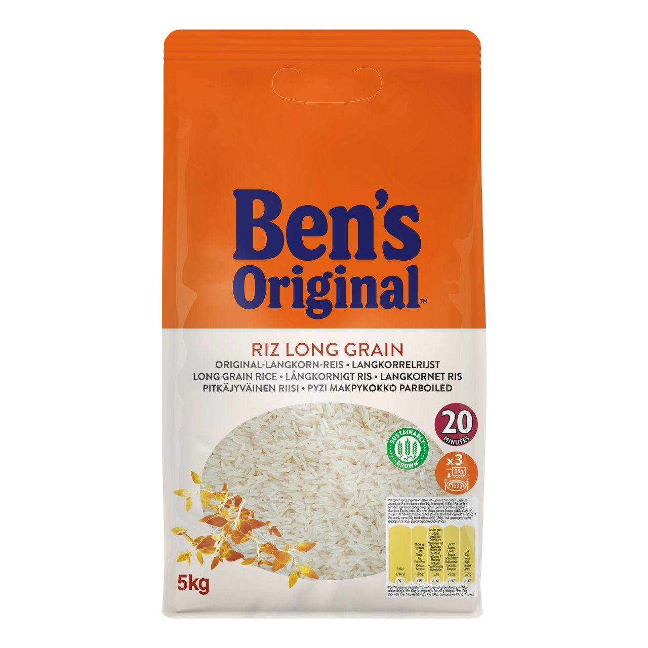 Uncle Ben's Witte langkorrelrijst Zak 5 kilo | Sligro.nl